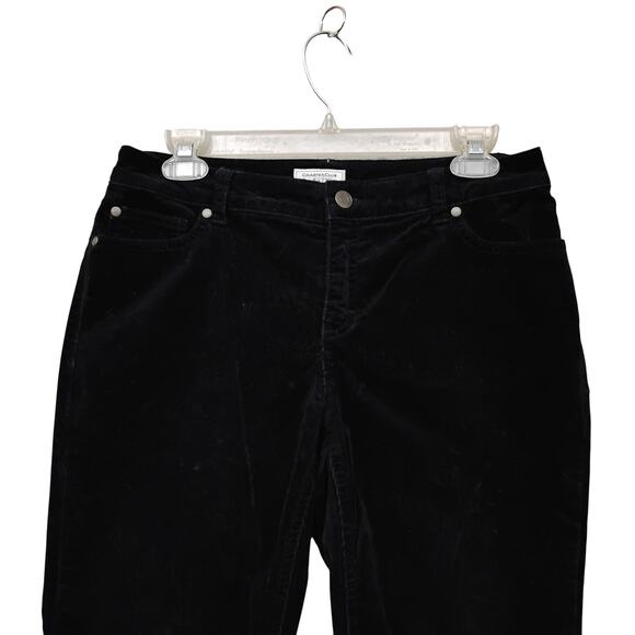 Charter Club Pant Shop Petite Corduroy Pants Size 6 Petite Short Black 5 Pockets - Picture 2 of 7